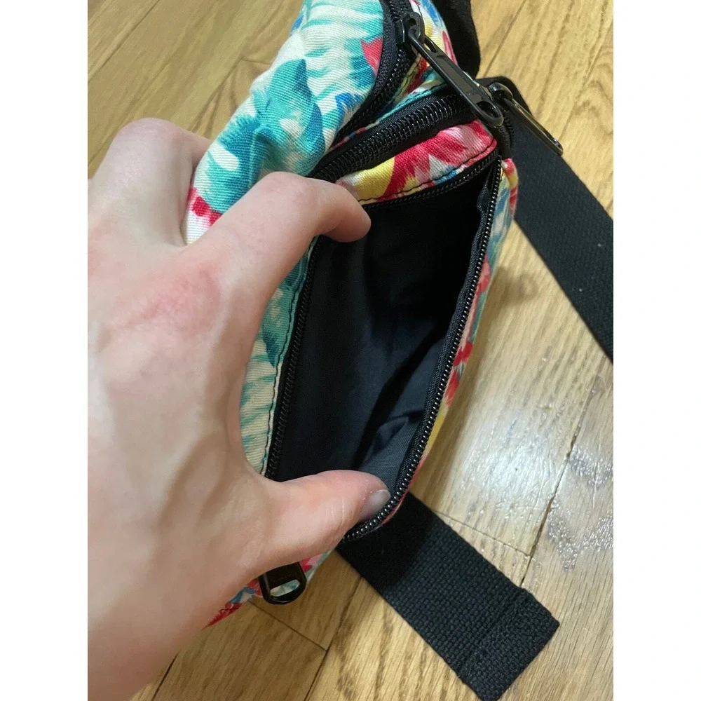 Floral Fanny Pack Waist Bag Cute Tropical Print Festival Travel Pouch